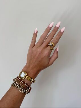 Express Multi-Strand Leather & Gold Chain Statement Wrap Bracelet